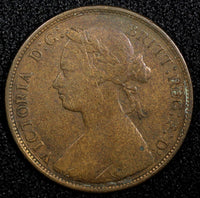 Great Britain Victoria Bronze  1876 H 1/2 Penny Heaton Mint KM# 754 (24 200)