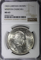Great Britain Elizabeth II Churchill 1965 Crown 38.61 mm NGC MS63 KM# 910 (044)