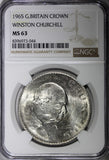 Great Britain Elizabeth II Churchill 1965 Crown 38.61 mm NGC MS63 KM# 910 (044)