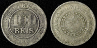 BRAZIL Copper-Nickel 1897 100 Reis 27  mm  KM# 492 (27 813)