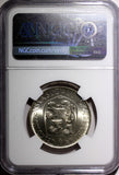 Czechoslovakia Silver 1965 10 Korun Jan Hus NGC MS66 Mintage-55,000 KM# 58 (5)