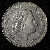 Netherlands Juliana Nickel 1968 1 Gulden 25 mm Royal Dutch XF KM# 184a (30 008)
