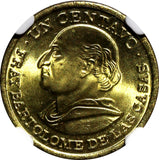 Guatemala Brass 1977 1 Centavo NGC MS66 1 GRADED HIGHEST BY NGC KM# 275.1 (009)