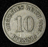 Germany - Empire Wilhelm I Copper-Nickel 1889 A 10 Pfennig KM#4  (28 843)