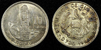 GUATEMALA Silver 1964 10 Centavos  KM# 262 (24 590)