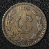 Mexico ESTADOS UNIDOS MEXICANOS Bronze 1906 1 Centavo narrow date KM# 415 (441)