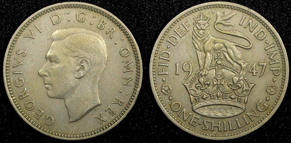 Great Britain George VI Copper-Nickel 1947 1 Shilling KM# 863  (24 204)