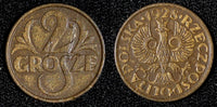 POLAND Bronze 1928 W 2 Groszy Y# 9a (28 082)