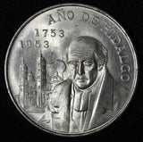 MEXICO Hidalgo's Silver 1953 5 Pesos 27.78 g 40 mm UNC KM# 468 (28 703)