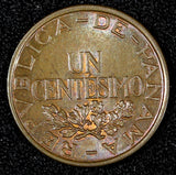 PANAMA Bronze 1935 1 Centesimo Mintage-200.000 SCARCE DATE UNC KM# 14 (27 401)