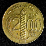 BRAZIL Aluminum-Bronze 1937 2000 Reis KM# 542 (27 548)