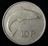 Ireland Republic Copper-Nickel 1975 10 Pence Salmon KM# 23 (28 960)