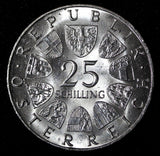 Austria Maria Theresia Silver 1967 25 Schilling UNC KM# 2901 (27 836)