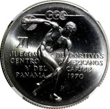 Panama Silver 1970 FM 5 Balboas NGC MS66 Central American Games KM#28 (030)