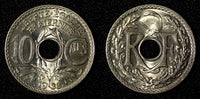 FRANCE 1938 10 Centimes UNC  KM# 889.1 (27 623)
