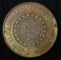 BRAZIL Bronze 1907 40 Reis 30mm BETTER DATE Mintage-217.500 KM# 491 (27 661)