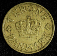 DENMARK Christian X 1934 N GJ 1 Krone Mintage-529,000 BETTER DATE KM# 824.2 (06)