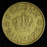 DENMARK Christian X 1934 N GJ 1 Krone Mintage-529,000 BETTER DATE KM# 824.2 (06)