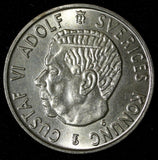 SWEDEN Gustaf VI Adolf Silver 1961 TS 2 Kronor Better Date  UNC KM# 827 (28 715)