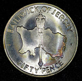 JERSEY Elizabeth II Silver Wedding 1972 50 Pence Proof Like ch.UNC KM# 35 (176)