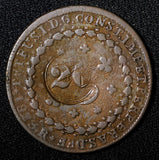 BRAZIL Pedro I 1823 R 20 Reis KM# 436.1 Countermark on 40 Reis KM#363.1 (491)