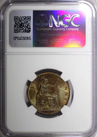 GREAT BRITAIN Victoria Bronze 1901 1/2 Penny NGC MS64 BN TONING KM# 789 (017)