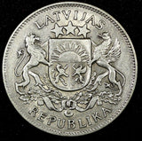 Latvia Silver 1925 2 Lati 2 Years Type 27mm KM# 8 (24 329)