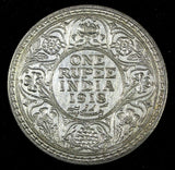 India-British George V Silver 1918 (C) Rupee Calcutta Mint KM# 524 (27 325)