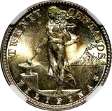 Philippines Silver 1945 D 20 Centavos NGC MS65 Nice GEM BU  KM#182 (023)
