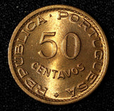 Mozambique Portuguese Colony Bronze 1953 50 Centavos UNC KM# 81 (27 670)