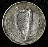 Ireland Republic Nickel 1934 6 Pence Irish Wolfhound Royal Mint-600,00 KM# 5 (8)