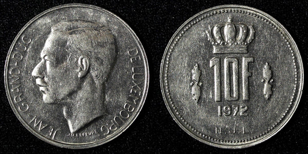 Luxembourg Jean Nickel 1972 10 Francs 27 mm KM# 57 (27 960)