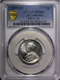 India-British George V Silver 1936 (B)  1/2 Rupee PCGS MS64 Luster KM# 522 (35)