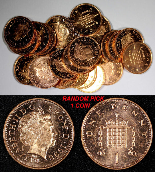 Great Britain Elizabeth II 1998 1 Penny UNC KM# 986  RANDOM PICK (1 Coin) (863)