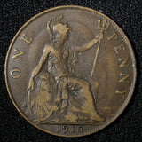 Great Britain George V (1910-1936) Bronze 1915 1 Penny KM# 810 (28 927)