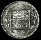 SWEDEN Silver 1966 U 5 Kronor Constitution Reform 1 YEAR 18 g. UNC KM# 839 (771)