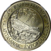 HUNGARY 1988 BP 50 Forint World Wildlife Found. NGC MS68 TOP GRADED KM# 663 (9)