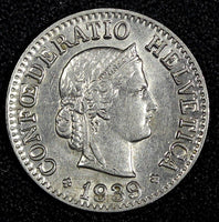 Switzerland Nickel 1939 B 10 Rappen Libertas UNC KM# 27b (27 266)