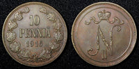 Finland Nicholas II Copper 1916 10 Pennia KM# 14 RANDOM PICK (1 COIN) (27 146)