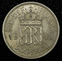 Great Britain George VI  1948 6 Pence KM# 862 (24 874)