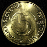 SLOVENIA 2000 5 Tolarjev Alpine Ibex UNC-BU KM#6 RANDOM PICK (1 Coin)