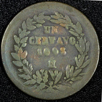 Mexico Copper 1895 Mo 1 Centavo Mexico City Mint KM# 391.6 (27 374)