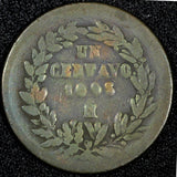 Mexico Copper 1895 Mo 1 Centavo Mexico City Mint KM# 391.6 (27 374)
