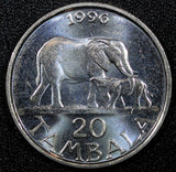 MALAWI Bakili Muluzi 1996 20 Tambala Elephants UNC KM# 29 RANDOM PICK (1 Coin)