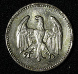 Germany - Weimar Republic Silver 1924 A 1 Mark Berlin Mint KM# 42 (30 076)