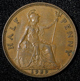 Great Britain George V Bronze 1929 1/2 Penny KM# 837 (28 905)