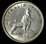 Australia Silver 1954 Florin Royal Visit of Elizabeth II Melt:$15.00 KM# 55 (35)