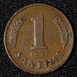 Latvia Bronze 1937 1 Santims KM# 10 (28 649)