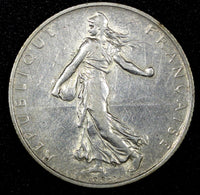 FRANCE Silver 1917 2 Francs Paris Mint 27mm Light Toned KM# 845.1 (25 551)