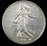 FRANCE Silver 1917 2 Francs Paris Mint 27mm Light Toned KM# 845.1 (25 551)